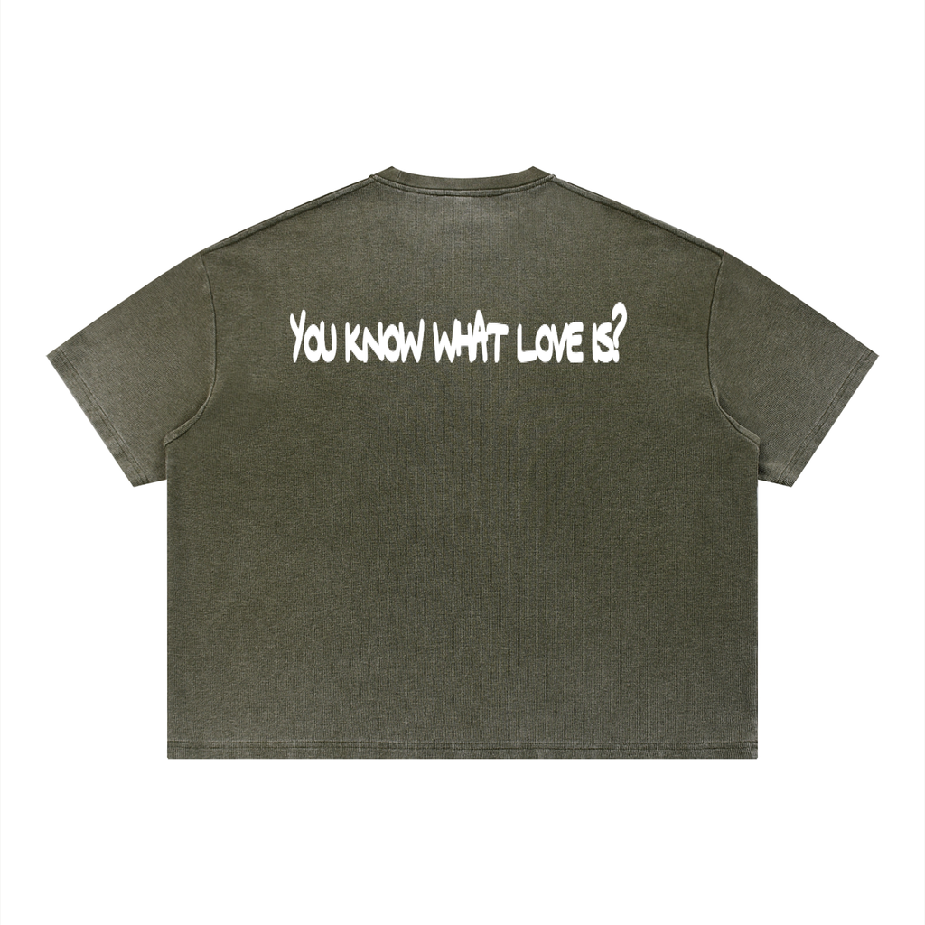 'LCOHSM" Collection Unisex Vintage Wash Sunfade Boxy Waffle T-Shirt
