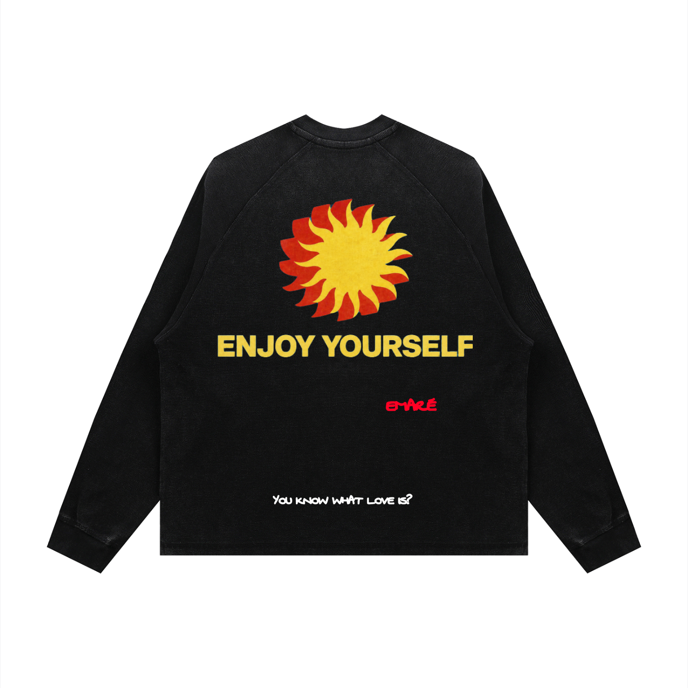 ENJOY YOURSELF Heavyweight Vintage Wash Boxy Waffle Long sleeve
