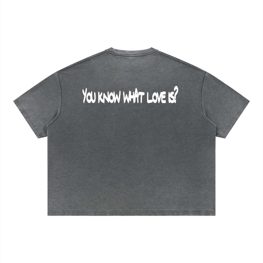 'LCOHSM" Collection Unisex Vintage Wash Sunfade Boxy Waffle T-Shirt