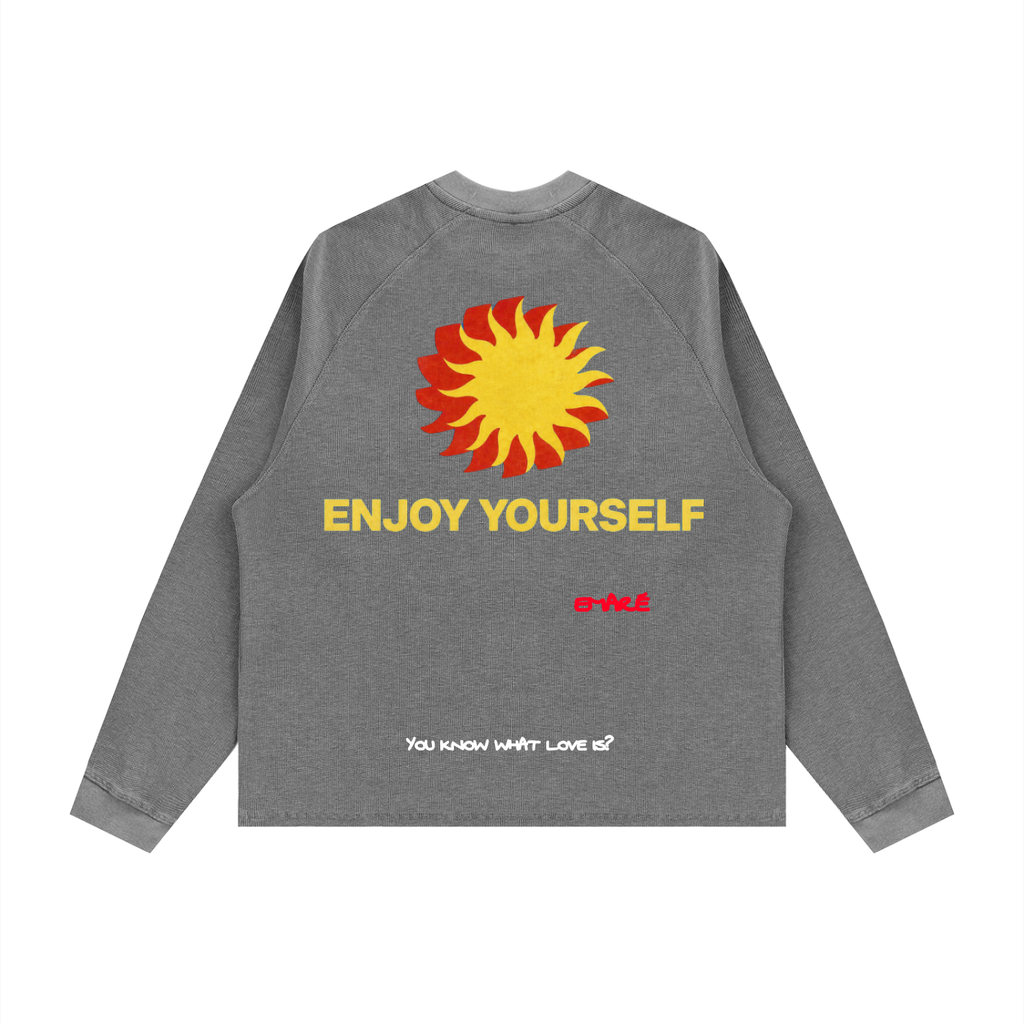 ENJOY YOURSELF Heavyweight Vintage Wash Boxy Waffle Long sleeve