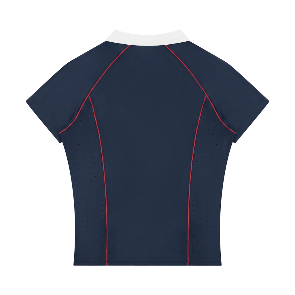 "LCOHSM" Women’s Slim Fit Quarter-Zip Polo Shirt