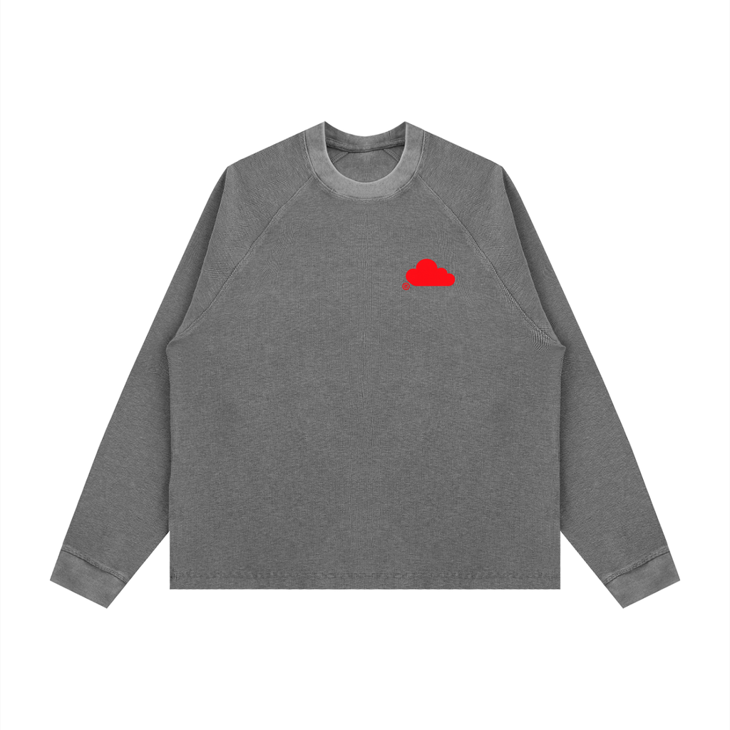 ENJOY YOURSELF Heavyweight Vintage Wash Boxy Waffle Long sleeve