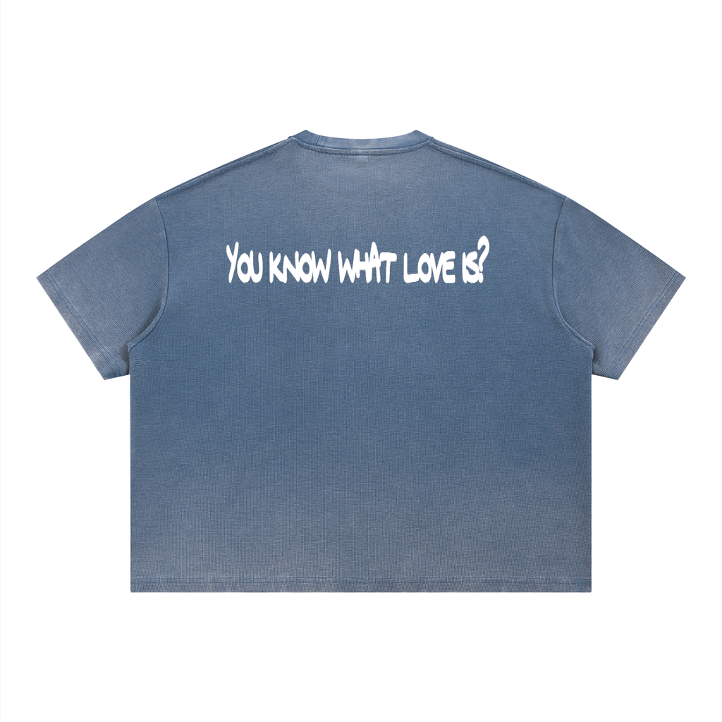 'LCOHSM" Collection Unisex Vintage Wash Sunfade Boxy Waffle T-Shirt