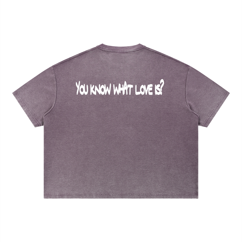 'LCOHSM" Collection Unisex Vintage Wash Sunfade Boxy Waffle T-Shirt